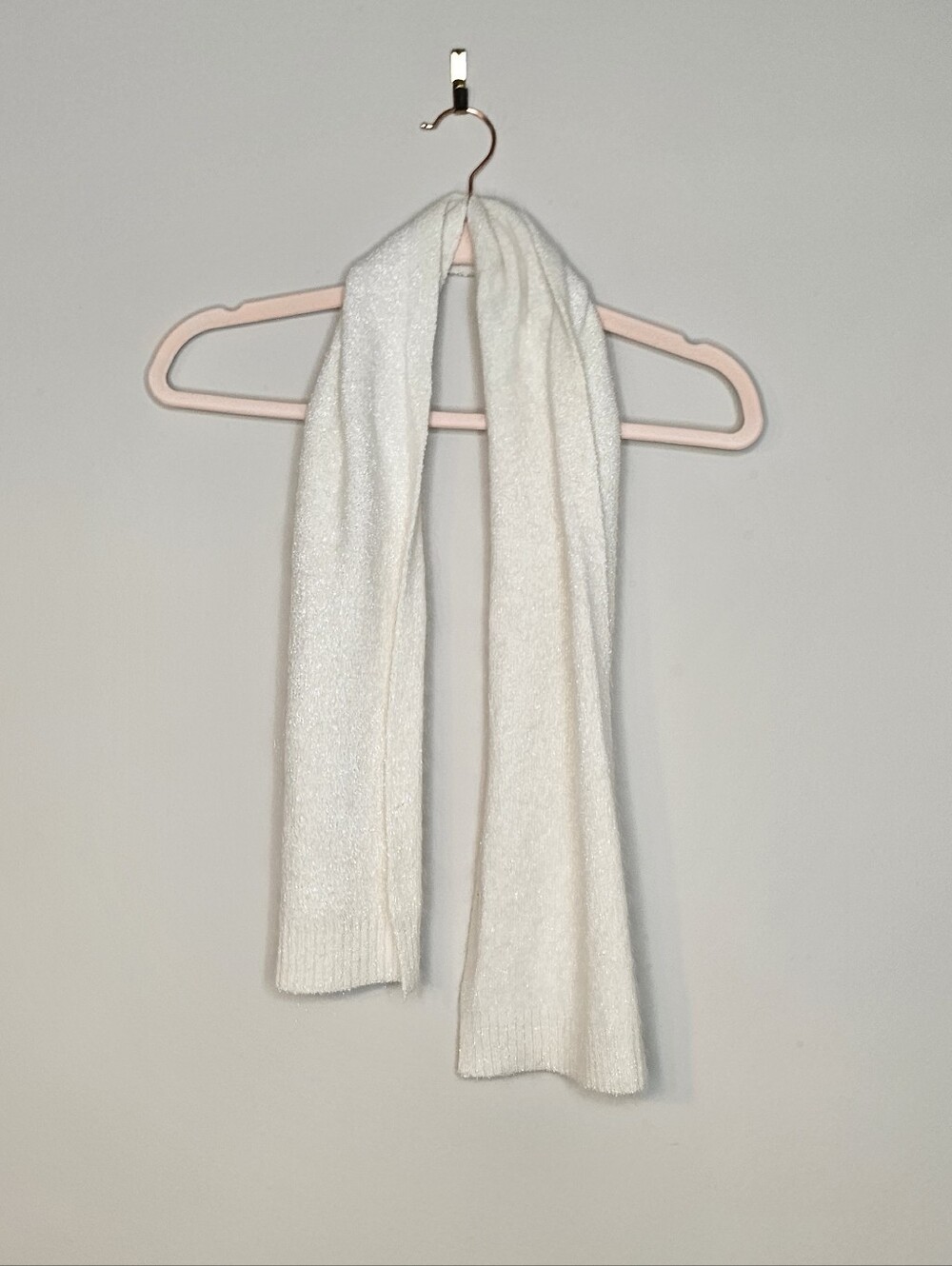 Cozy Soft Scarf Angora Nylon Blend Cream 8" x 50"